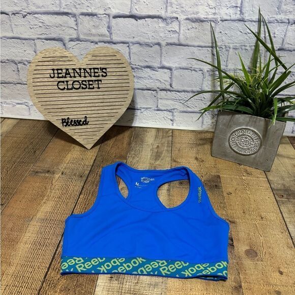 REEBOK PLAY DRI WORKOUT READY COLLECTION WOMEN TOP LOGO RACERBACK M - Picture 1 of 11